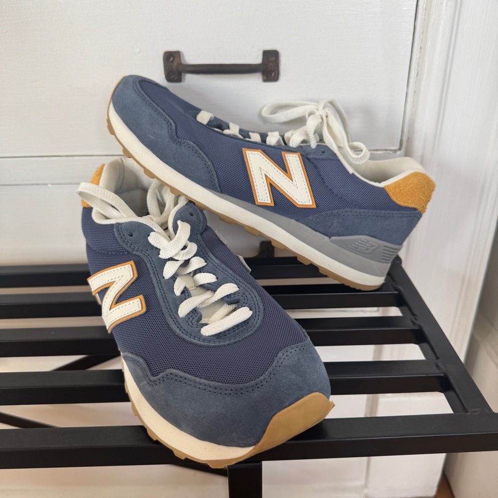 New Balance 515 V3 Navy Sneakers with White and Orange Details